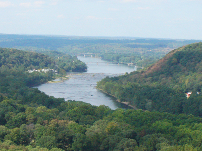 View of the lower Delaware River from Bowmans Tower. Photo by Jaclyn Rupert.